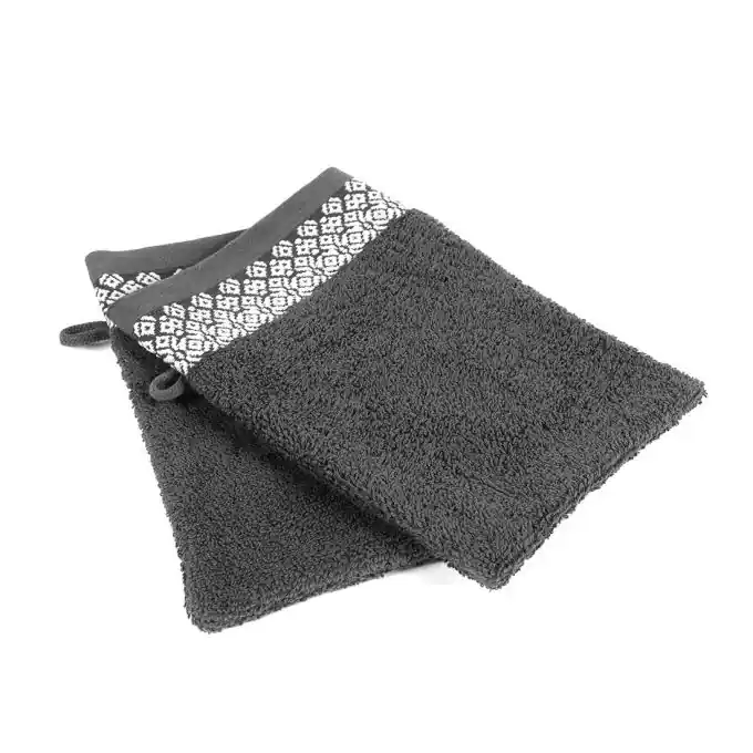 Direktkauf 2er Set Waschlappen Toscane anthrazit