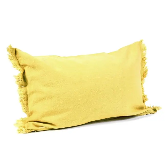 Angebot Kissen Fransen gelb