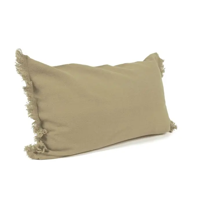 Schnäppchen Kissen Fransen taupe