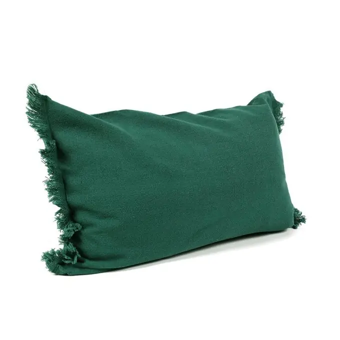 Kissen Fransen dunkelgrün Jetzt Kaufen