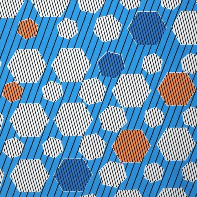 Popeline Baumwolle Wax blau Jetzt Bestellen