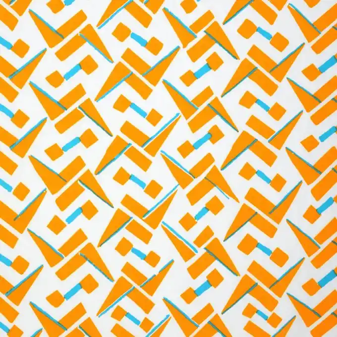 Original Stoff Popeline Wax Orange Pfeile