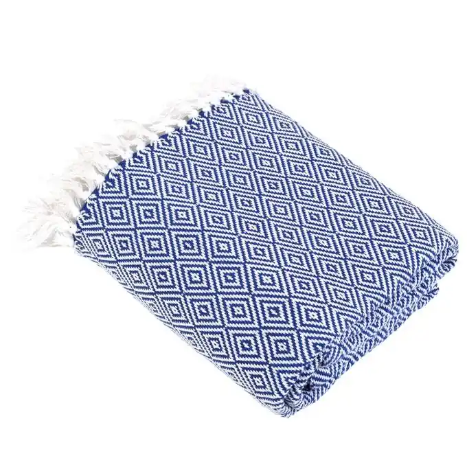 Tagesdecke Jacquard ethnomuster blau Preis Gesenkt