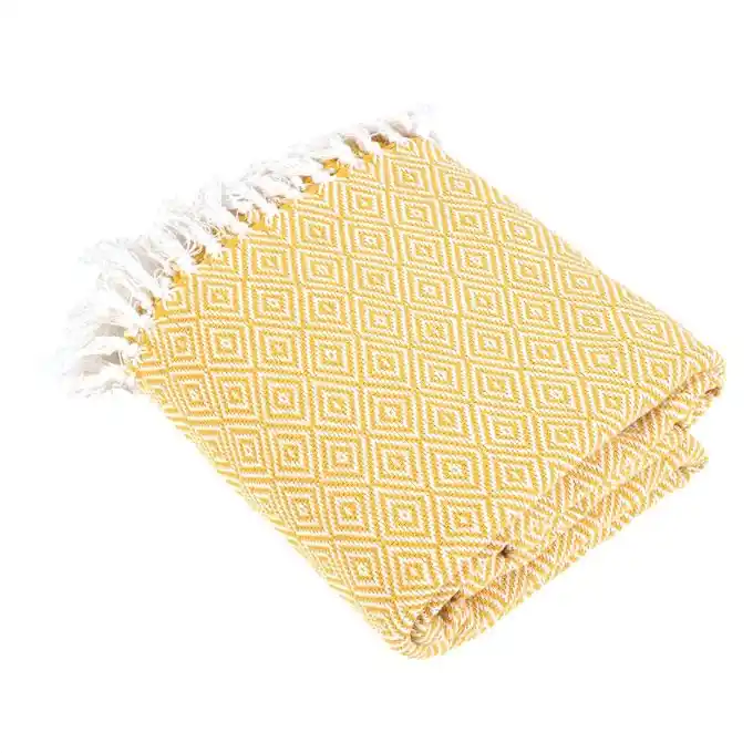 Tagesdecke Jacquard ethnomuster gelb Sichere Zahlung