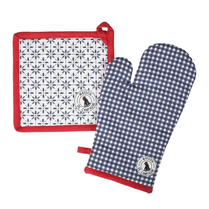 Handschuh- und Topflappen-Set Cocotte blau Ab Werk