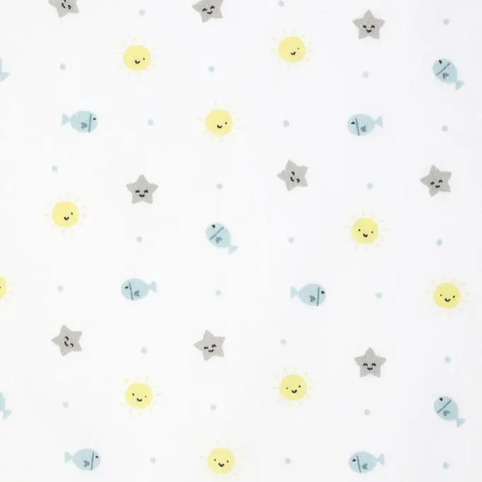 Preis Gesenkt Popeline Baumwolle Fisch & Sterne