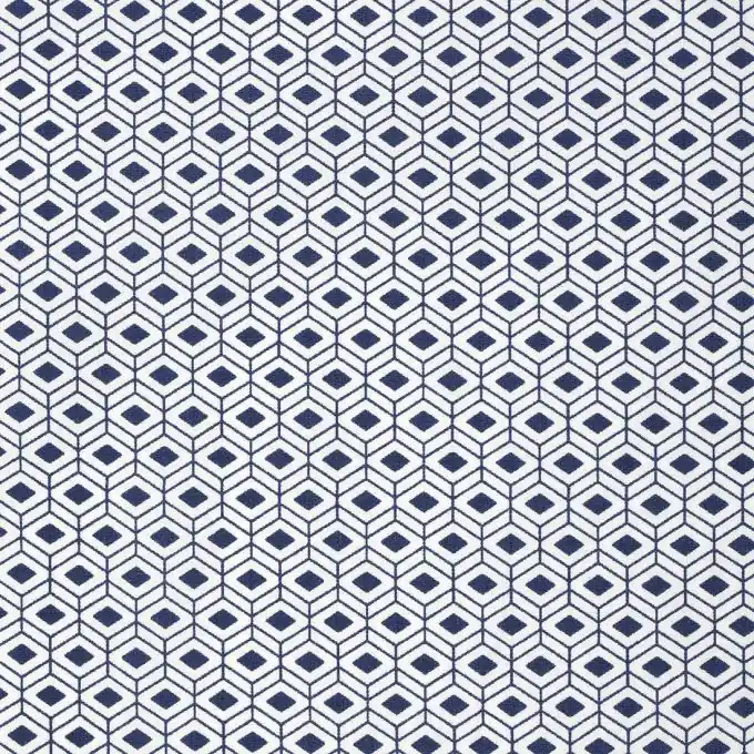 Exklusiv Popeline Baumwolle geometrisch dunkelblau