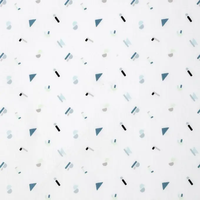 Popeline Bauwolle Geomuster weiss Großhandel