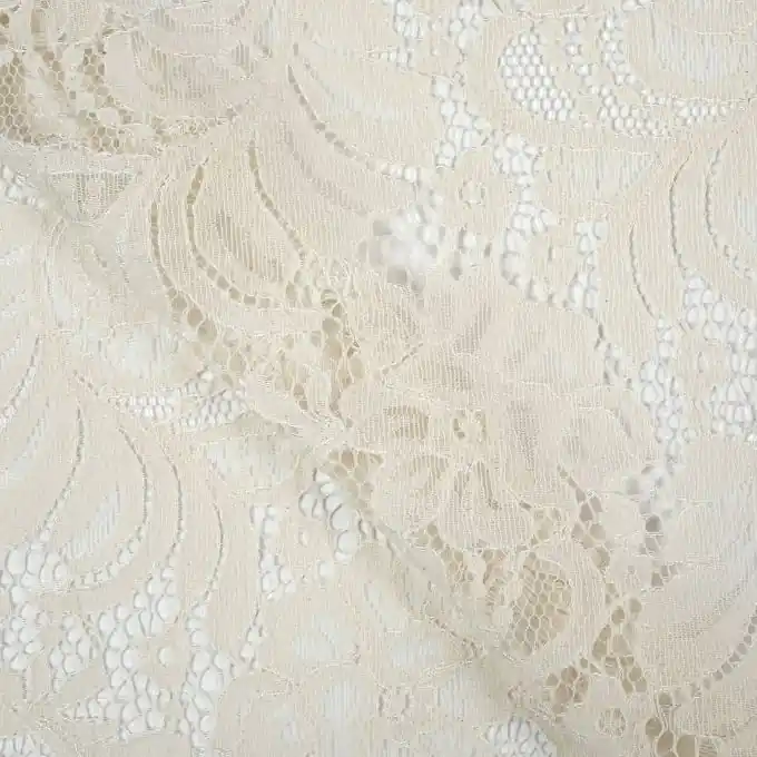 Spitzenstoff Große Blumen Ecru 150cm Breit Heißes Angebot