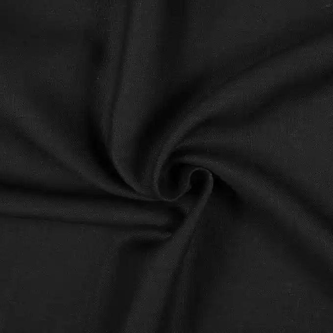 Leinenstoff einfarbig schwarz Markenware