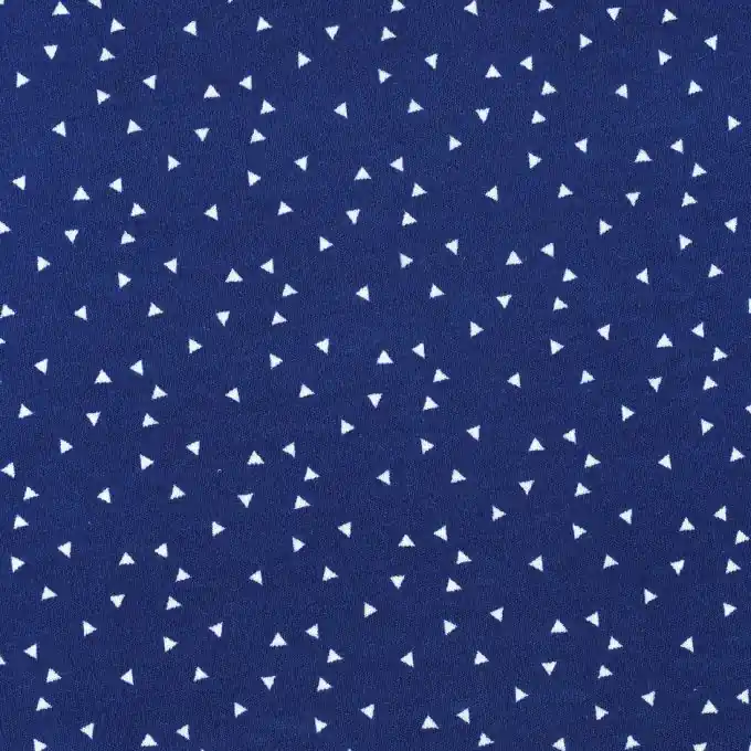 Marine/Weißer Jersey-Dreieck Stoff, 160cm Breite Preisknaller