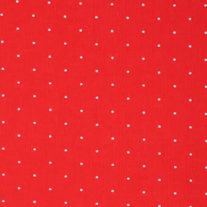 Strickstoff Punkte orange weiss Echt