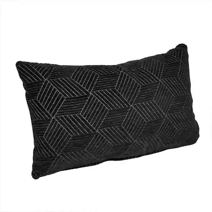 Samtkissen Geomuster 30x50cm schwarz Top-Seller