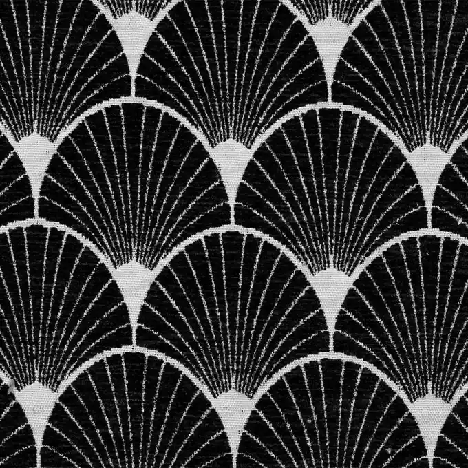 Exklusiv Japanischer Stoff Fächermuster schwarz