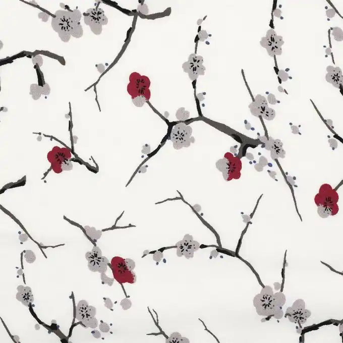 Viskosestoff Japanische Blumen 135 cm Laize Aktuell