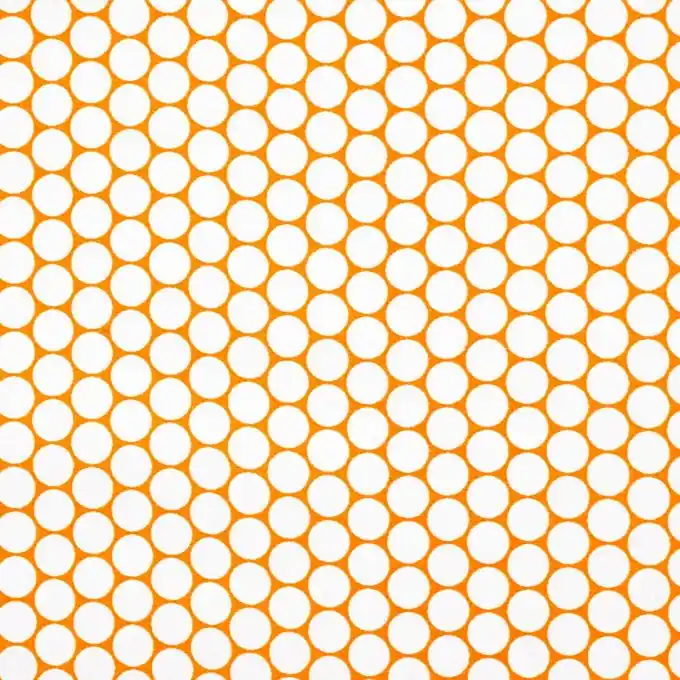 Baumwollsatin-Stoff mit neonorangenen Kreisen Beliebt
