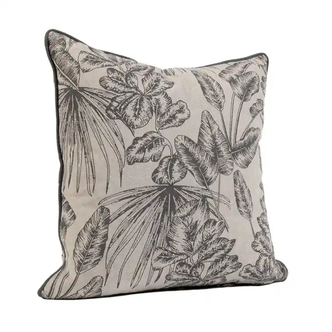 Kostenloser Versand Kissen Palmenblätter grau