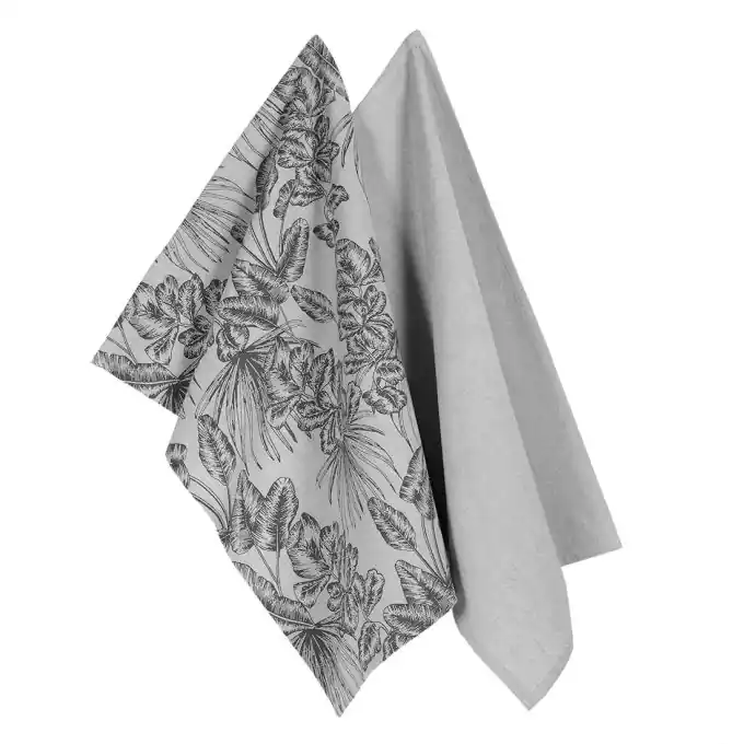 Bestseller Set mit 2 Geschirrtüchern 50x70cm grau schwarz