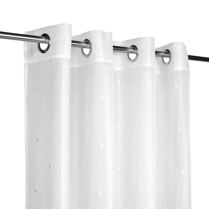 Gardinenvorhang Weiß Stickereien 140×240 cm Handgefertigt