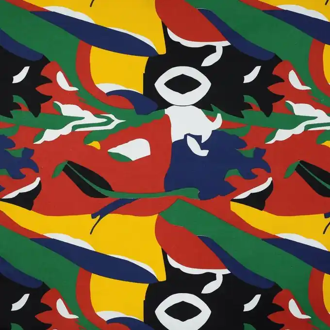 Letzte Chance Dicker Baumwollstoff Rousseau bunt