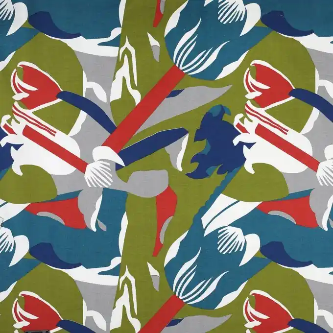 Dickes Rousseau-Baumwollgewebe mit bunten Blumen Im Trend