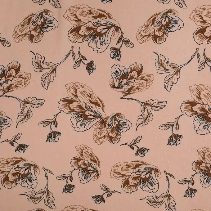 Crepestoff rosa Blumen Neu