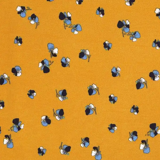 Nur Für Kurze Zeit Crepe-Stoff Blumen senfgelb