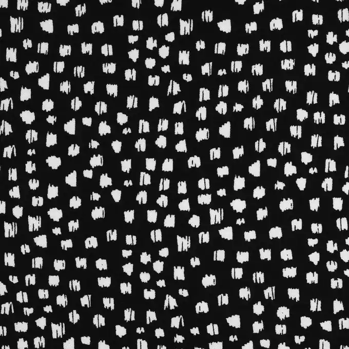 Crêpestoff mit abstrakte Punkte schwarz Top-Qualität