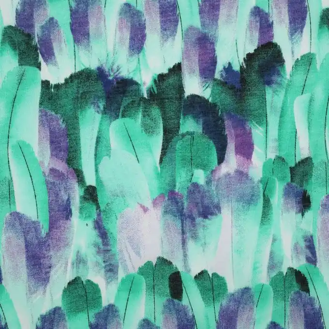 Jetzt Kaufen Baumwoll-Voilestoff Federn 140 cm Breite