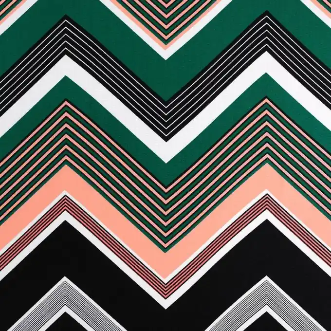 Batist Satin Zickzackmuster grün rosa Heißes Angebot