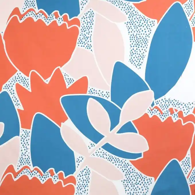 Abverkauf Lakenstoff Blumen rosa orange