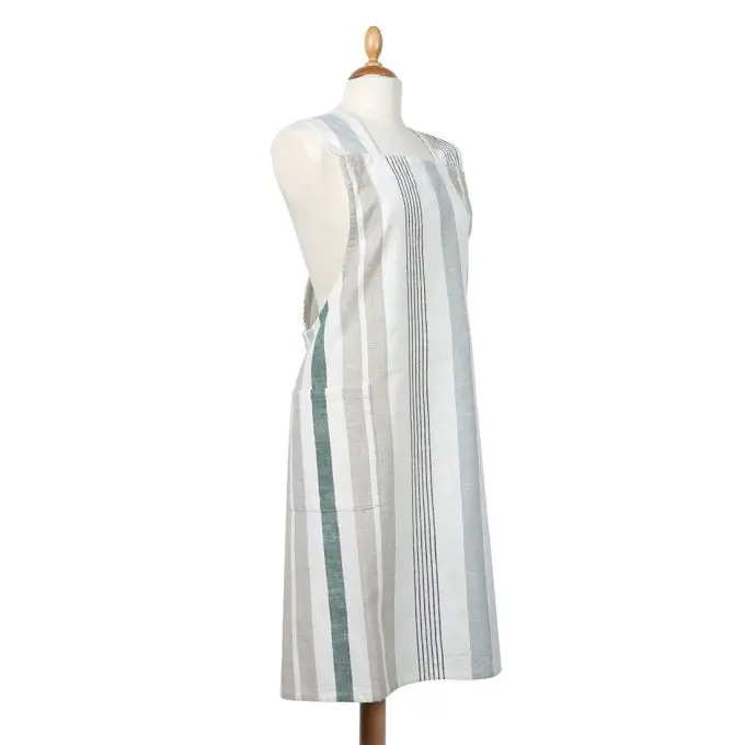 Top-Preis Schürze Japanisch aus Leinen Streifen blau