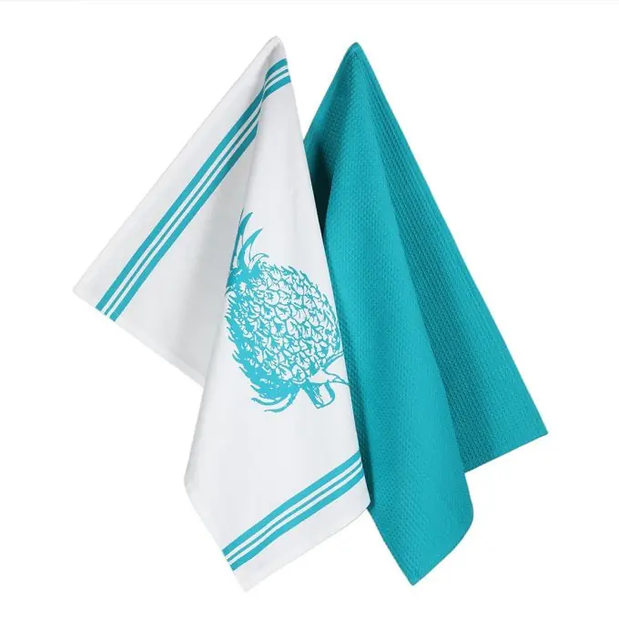 Set mit 2 Geschirrtüchern Ananas blau Gratis Versand
