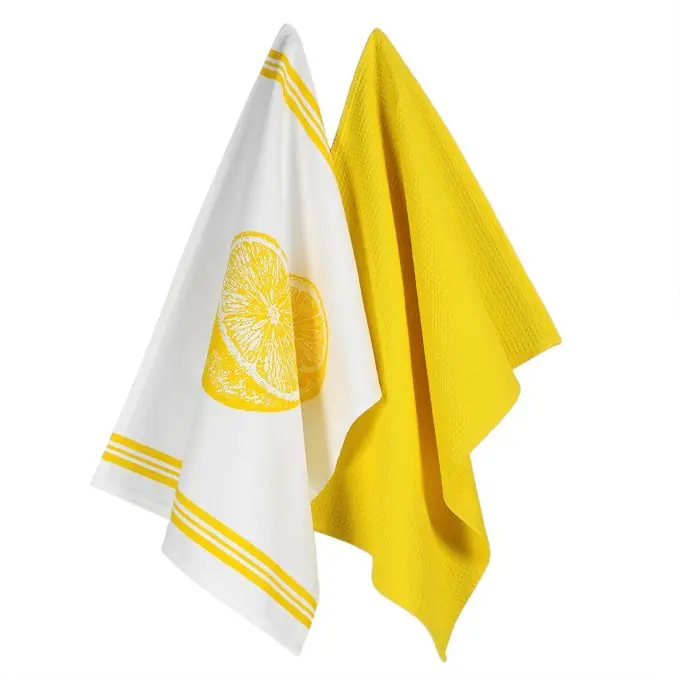 Set mit 2 Geschirrtüchern Zitrone gelb Markenware