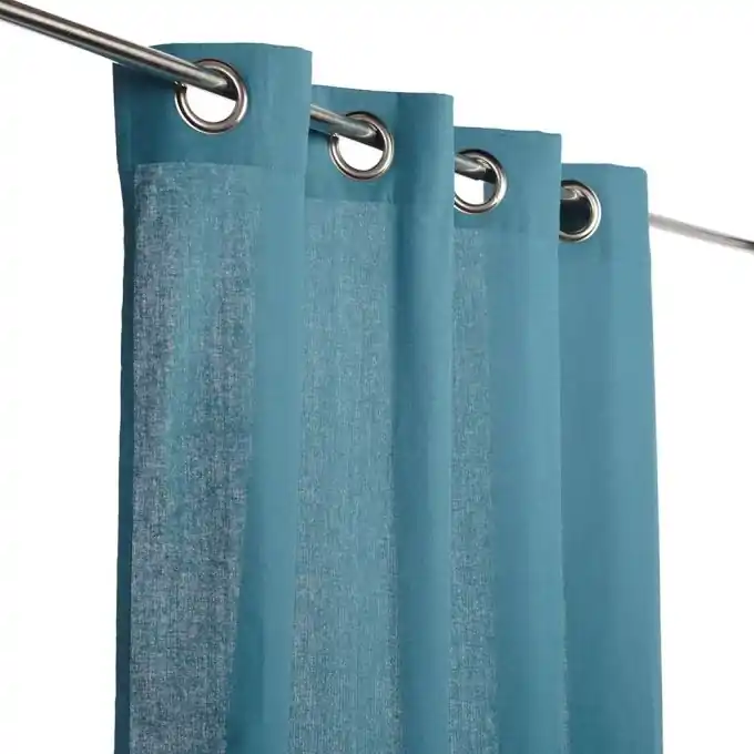 Vorhangstoff in Halbpanamabindung aus Baumwolle Léa, blau Neuheit