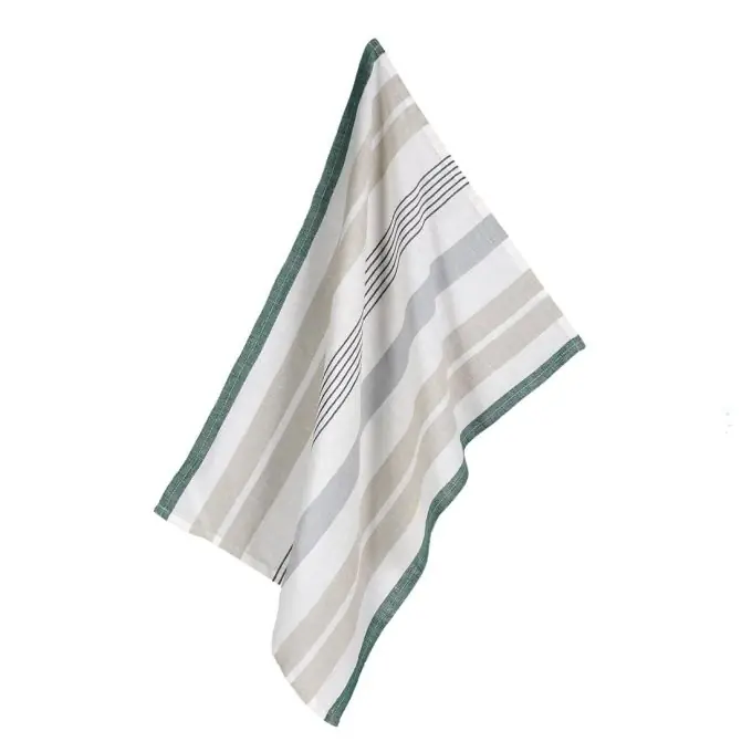 Abverkauf Geschirrtuch Leinen Streifen blau