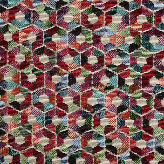 Versand Am Gleichen Tag Bunter Jacquard-Stoff mit Sechseckmuster