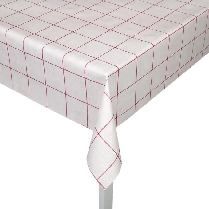 Beige Wachstuch mit rotem Karo Finale Aktion