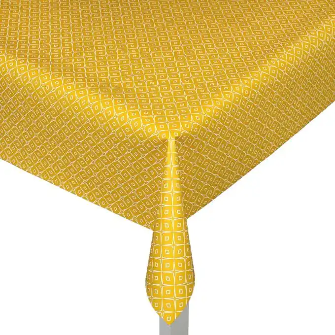 Markenware Wachstuch Geomuster Currygelb