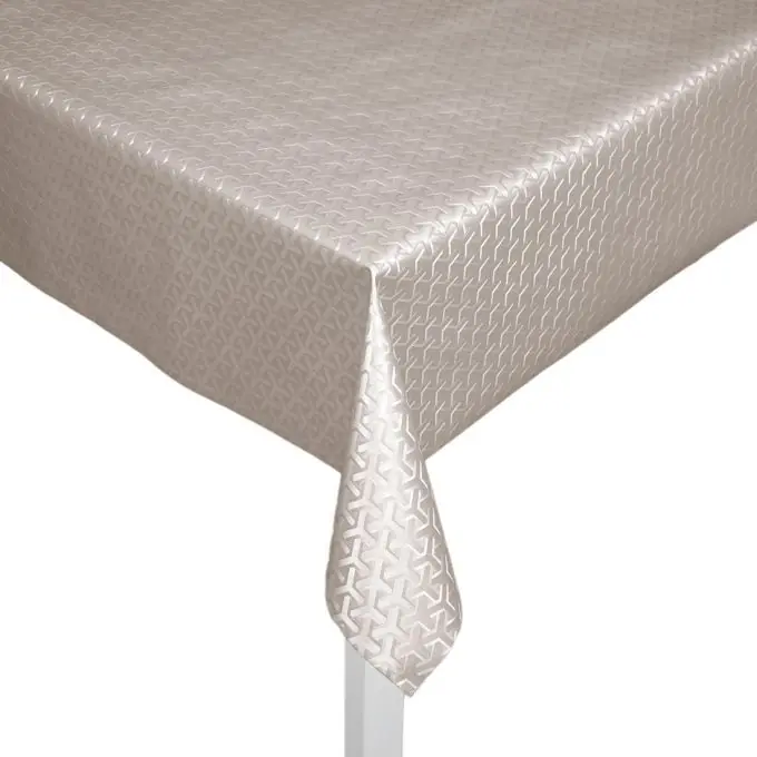 Elfenbeinfarbenes Wachstuch mit geometrischen Mustern Super-Preis