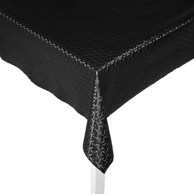 Schwarzes Wachstuch mit geometrischen Mustern Neue Kollektion