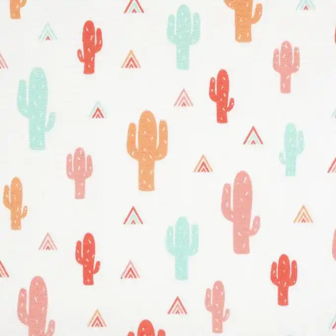 Kaktus Baumwollstoff Koralle-Orange 152cm Breite Solange Der Vorrat Reicht