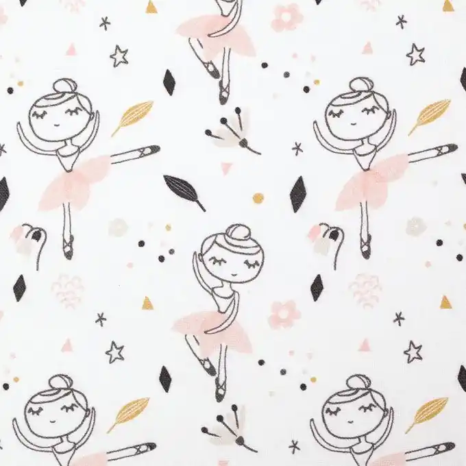 Rosa Baumwollstoff mit Tänzerinnen Bestpreis