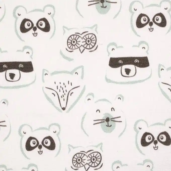 Baumwollgewebe mit Tierköpfen Sale