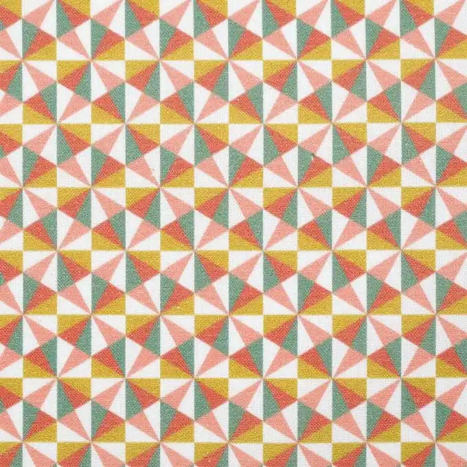 Nur Heute Rosa und grün geometrisch gemusterter Baumwollstoff