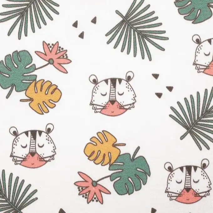 Großhandel Bunter Baumwollstoff mit farbigen Tigern