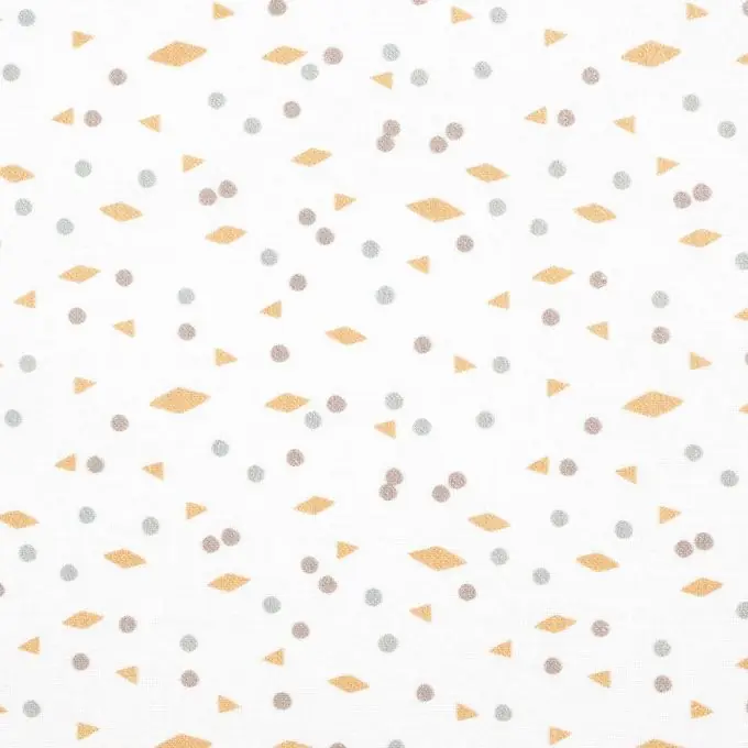 Pastelfarbenes Baumwollgewebe mit geometrischen Mustern in Gelb und Ocker Angebot