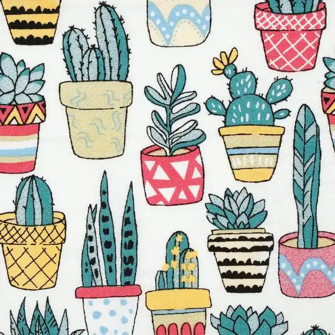 Bestpreis Baumwollstoff Kaktus bunt