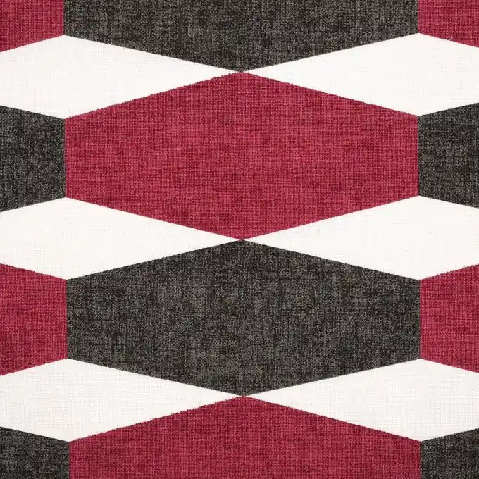 Dicker Baumwollstoff mit geometrischem Muster in Rot Heute Kaufen