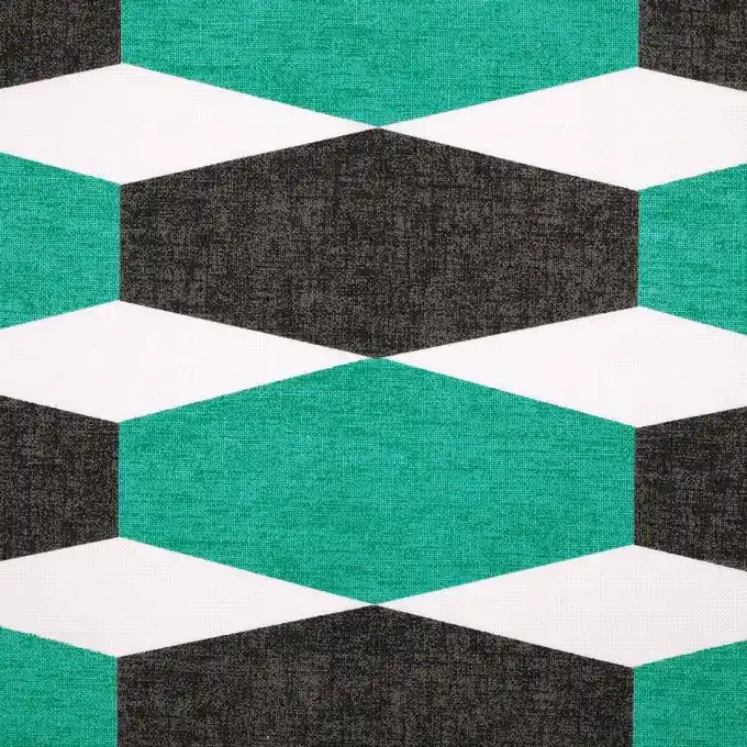 Geometrisch gemusterter grüner dicker Baumwollstoff Abverkauf